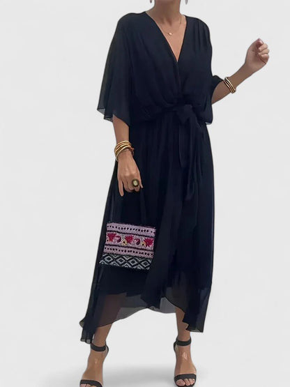 Nada | Elegant V Neck Dress - Luna Hampton