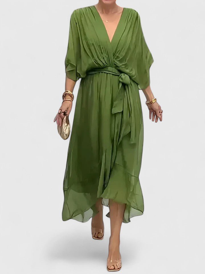 Nada | Elegant V Neck Dress - Luna Hampton