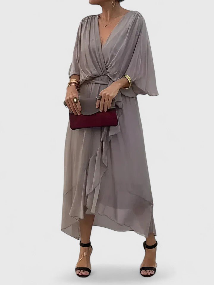 Nada | Elegant V Neck Dress - Luna Hampton