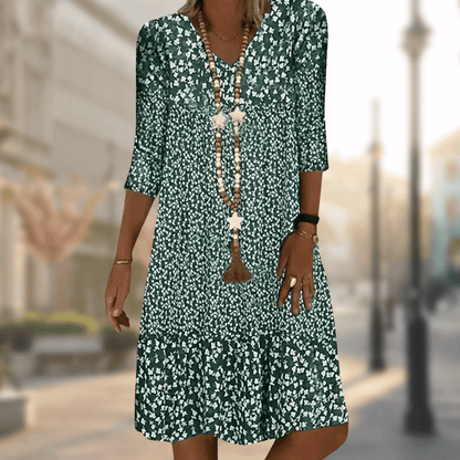 Naila | Elegant Dress With Print - Ciara & Fiona