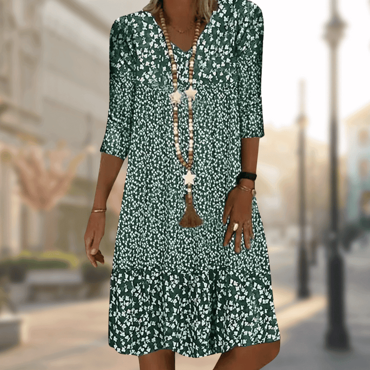 Naila | Elegant Dress With Print - Ciara & Fiona