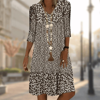 Naila | Elegant Dress With Print - Ciara & Fiona