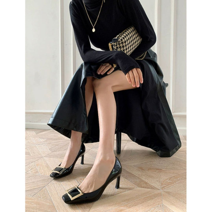 Narella™ | Elegant Mid - Heel Sandals with Square Toe - Ciara & Fiona