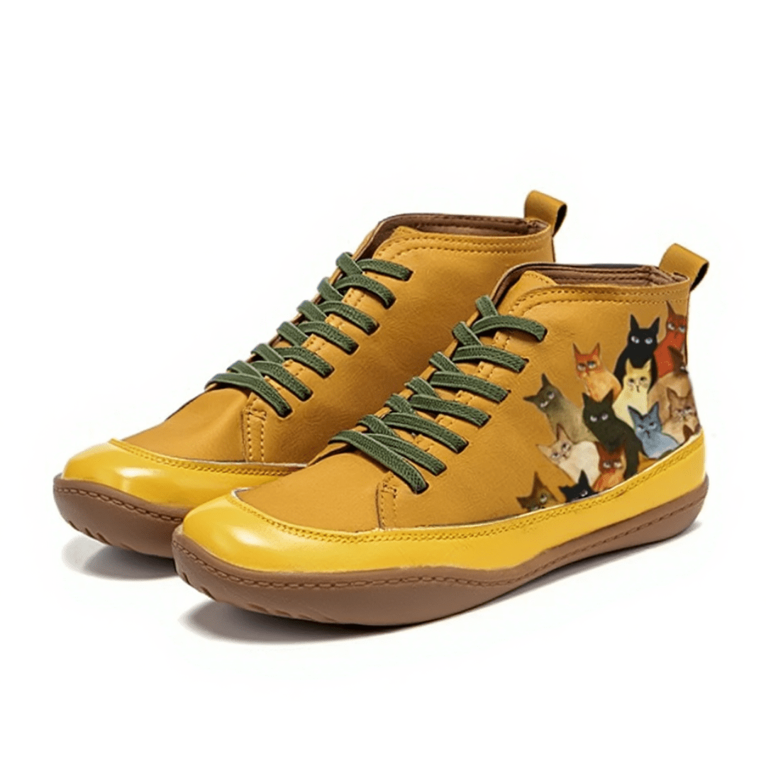 Nero | Orthopedic Boots With Cat Print - Luna Hampton