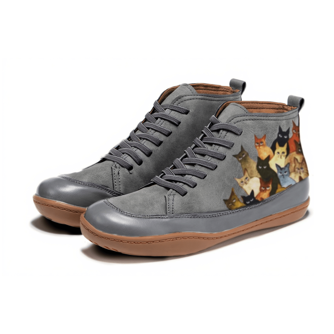 Nero | Orthopedic Boots With Cat Print - Luna Hampton