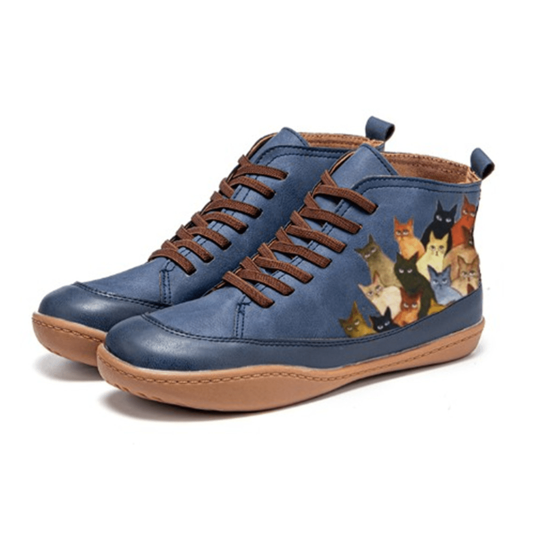 Nero | Orthopedic Boots With Cat Print - Luna Hampton