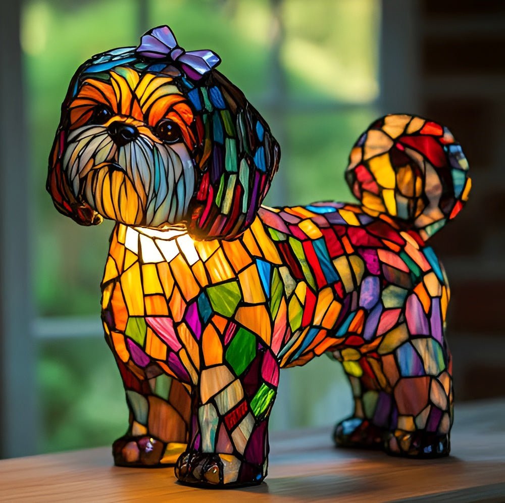 Nina | Magisk Dog Lamp in Coloured Glass - Ciara & Fiona