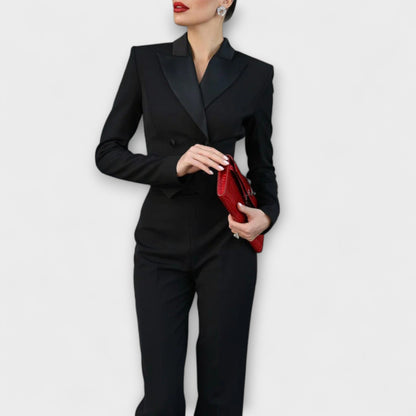 Noa - Black Pearl - Embellished Backless Short Blazer Set - Luna Hampton