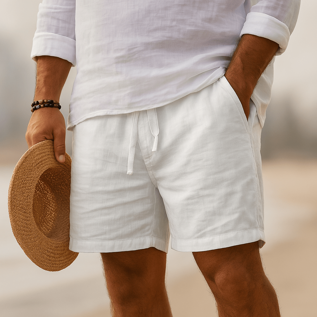 NOLAN | Tailored Linen - Feel Shorts for Warm Days - Ciara & Fiona