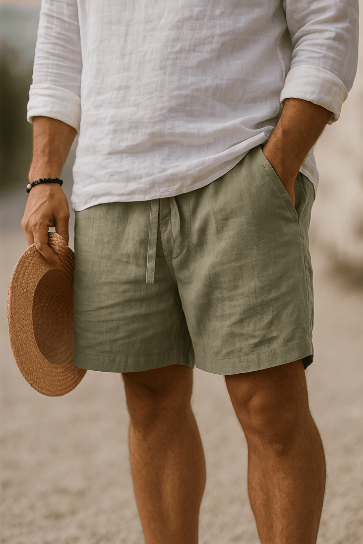 NOLAN | Tailored Linen - Feel Shorts for Warm Days - Ciara & Fiona