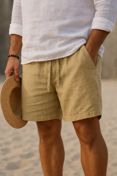 NOLAN | Tailored Linen - Feel Shorts for Warm Days - Ciara & Fiona
