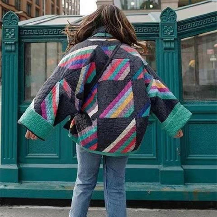 NOVARA | Bold Retro Patchwork Coat - Ciara & Fiona