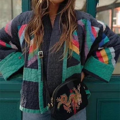 NOVARA | Bold Retro Patchwork Coat - Ciara & Fiona