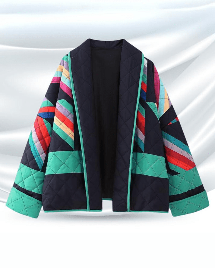 NOVARA | Bold Retro Patchwork Coat - Ciara & Fiona