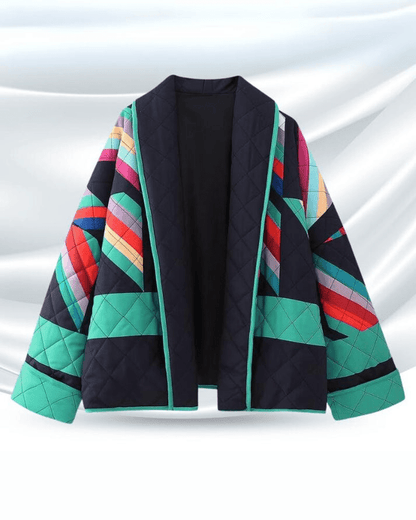 NOVARA | Bold Retro Patchwork Coat - Ciara & Fiona