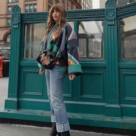 NOVARA | Bold Retro Patchwork Coat - Ciara & Fiona