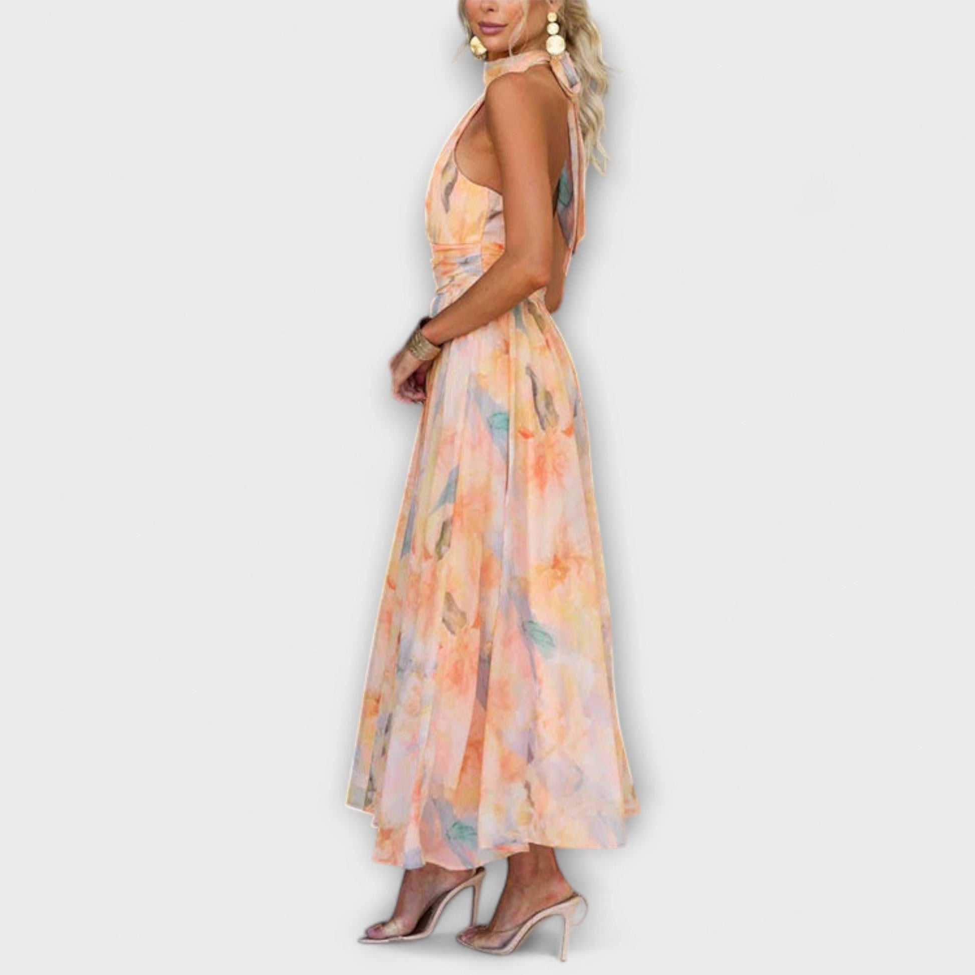 Ofelia | Watercolor Print Maxi Dress - Ciara & Fiona