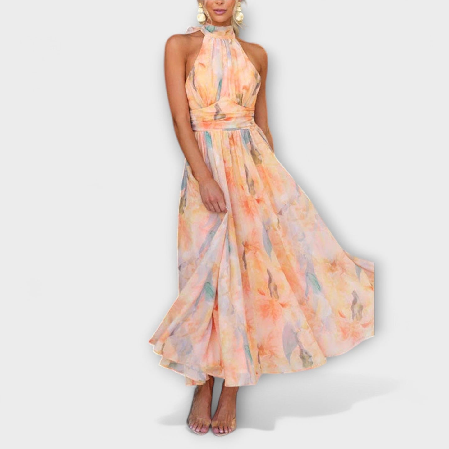 Ofelia | Watercolor Print Maxi Dress - Ciara & Fiona