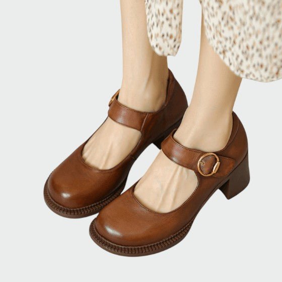 Olivia - Chunky - Heel Buckle Mary Jane Shoes - Ciara & Fiona