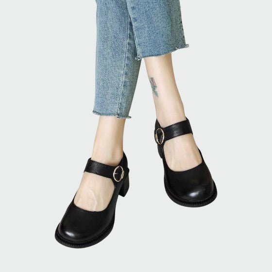 Olivia - Chunky - Heel Buckle Mary Jane Shoes - Ciara & Fiona