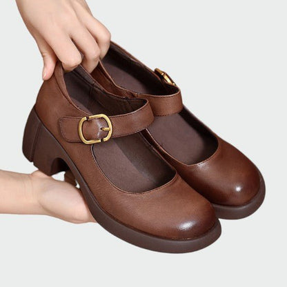 Olivia - Chunky - Heel Buckle Mary Jane Shoes - Ciara & Fiona