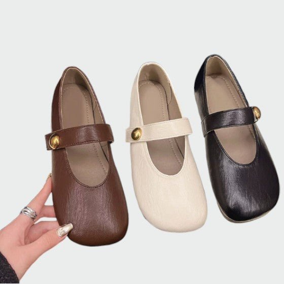 Olivia - Round - Toe Button Mary Jane Shoes - Ciara & Fiona