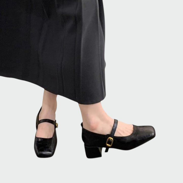 Olivia – Square Tip High Heeled Mary Jane Shoes - Ciara & Fiona