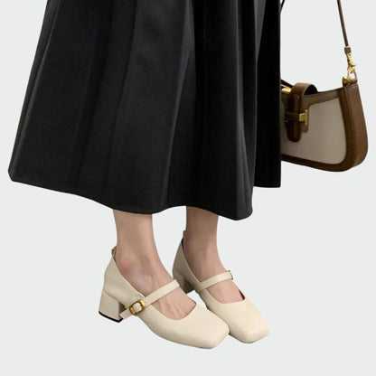 Olivia – Square Tip High Heeled Mary Jane Shoes - Ciara & Fiona