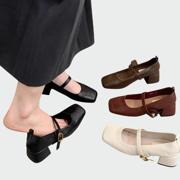 Olivia – Square Tip High Heeled Mary Jane Shoes - Ciara & Fiona