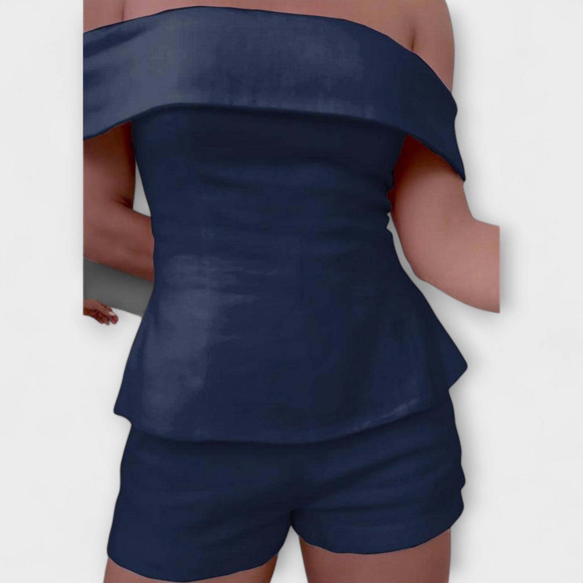 Olivia - White Cotton - Linen Two - Piece Set - Luna Hampton