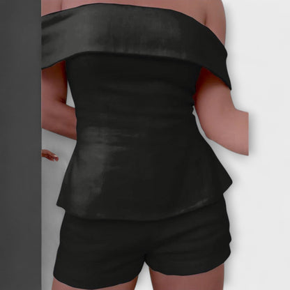 Olivia - White Cotton - Linen Two - Piece Set - Luna Hampton