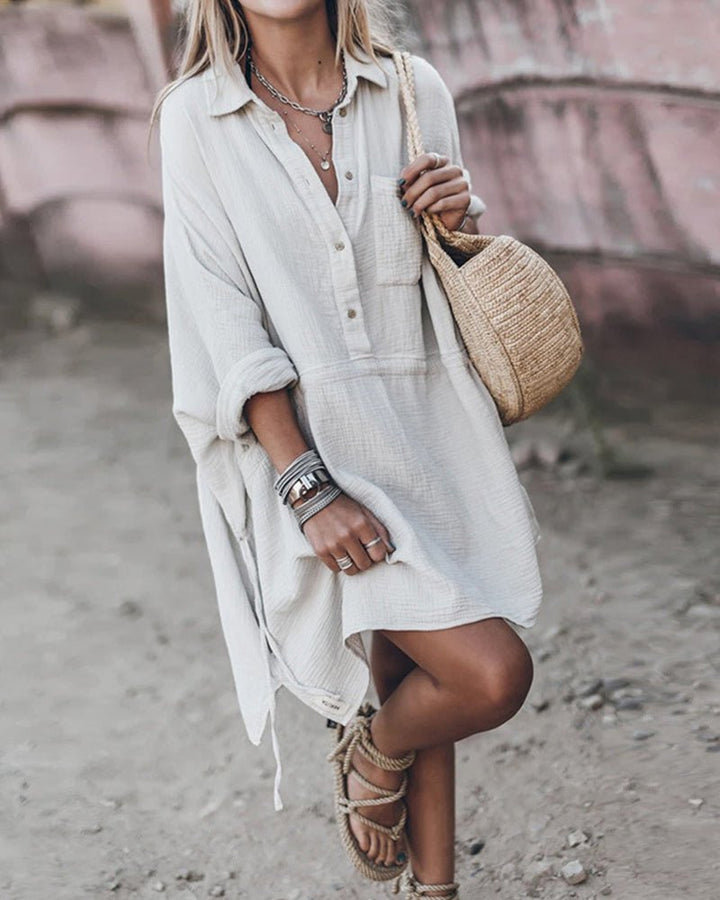 Ollie | Chic Cotton Shirt Dress - Ciara & Fiona
