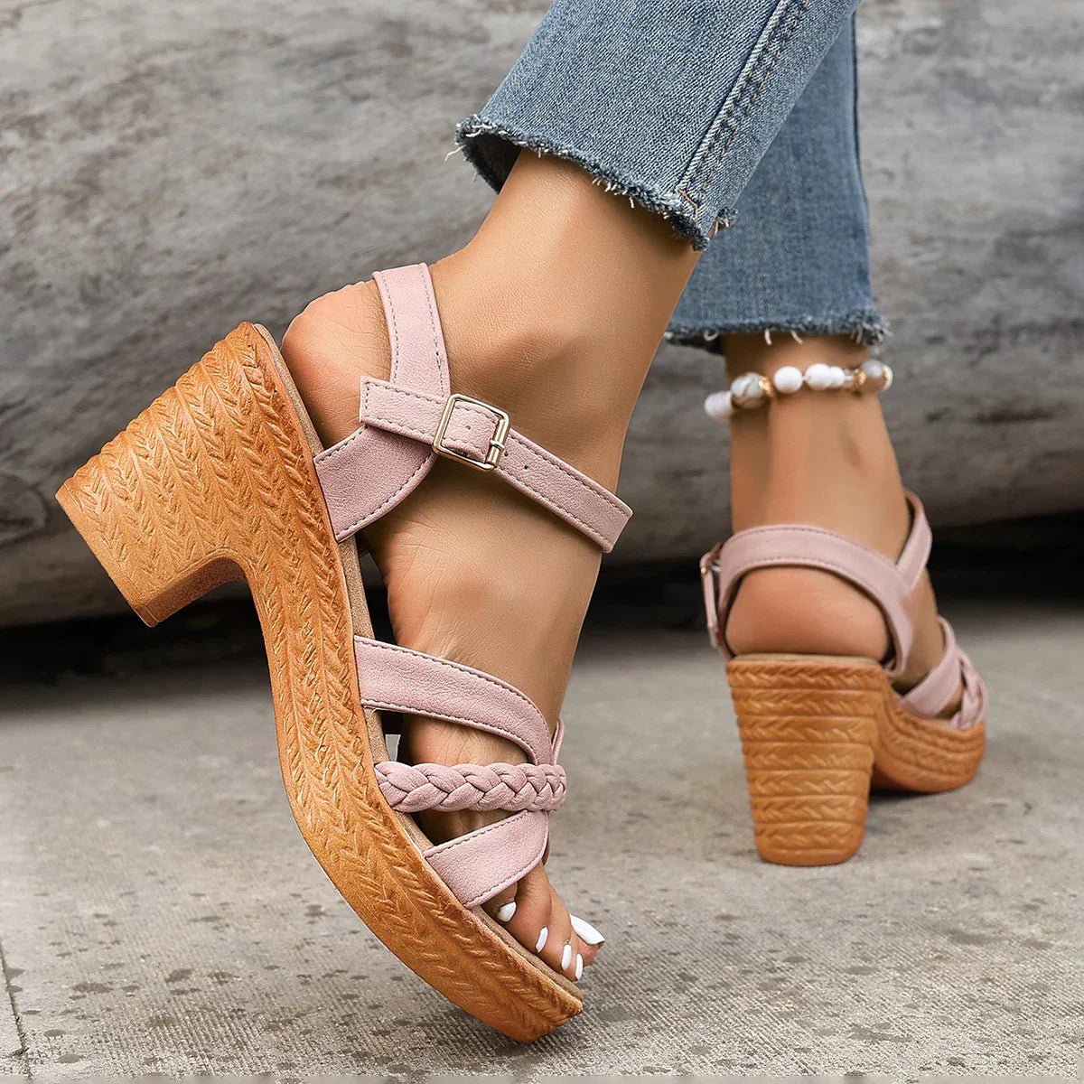 Osleen | Braided High Heels Sandals - Ciara & Fiona