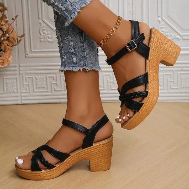 Osleen | Braided High Heels Sandals - Ciara & Fiona