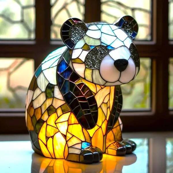 Pandaou | Panda Lamp Magisk in Coloured Glass - Ciara & Fiona