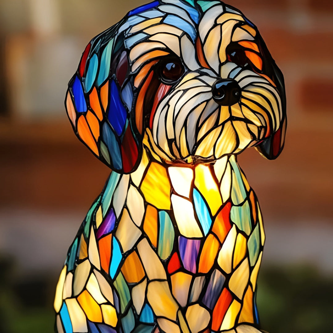 Papouille | Magisk Dog Lamp in Coloured Glass - Ciara & Fiona