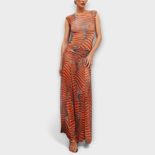 Phoenix - Shimmering Wave Mesh Bodysuit - Luna Hampton