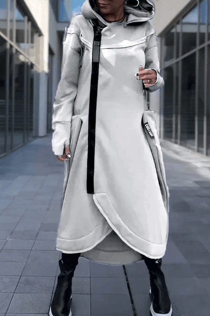 Rachele | Lightweight Long Zip - up Hoodie Dress - Ciara & Fiona