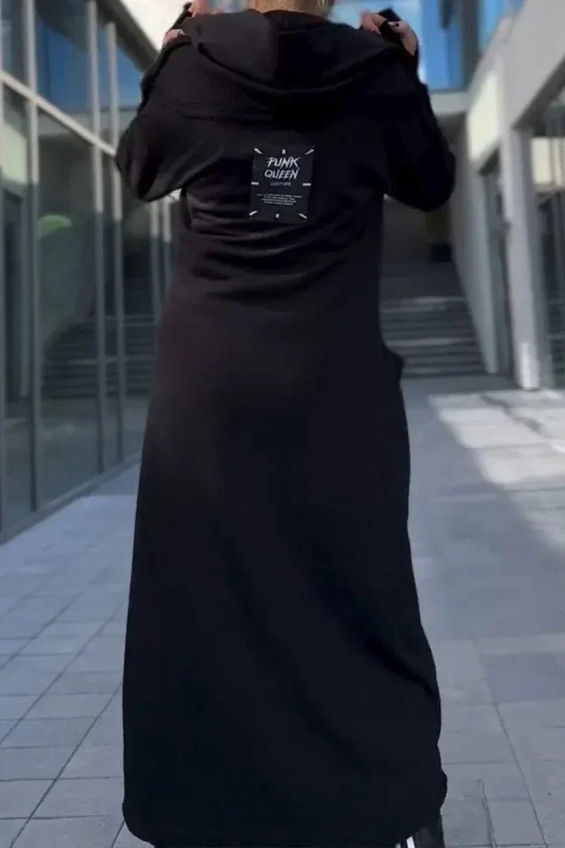 Rachele | Lightweight Long Zip - up Hoodie Dress - Ciara & Fiona