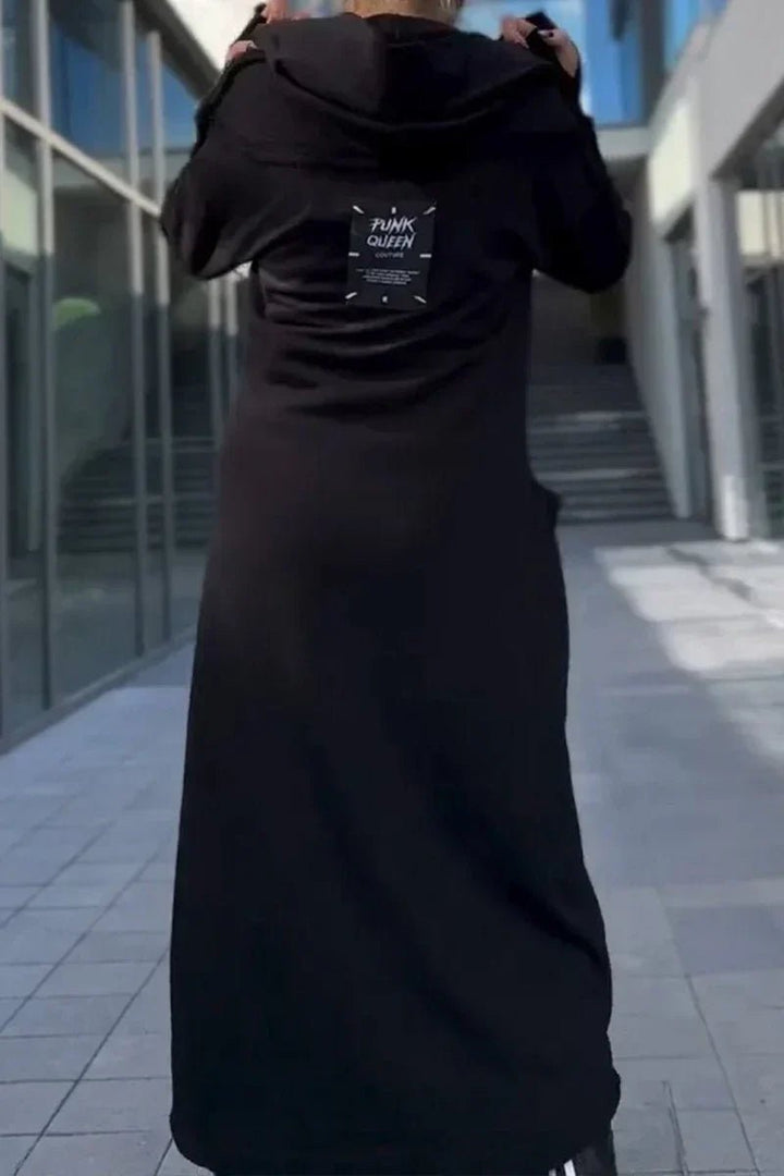 Rachele | Lightweight Long Zip - up Hoodie Dress - Ciara & Fiona