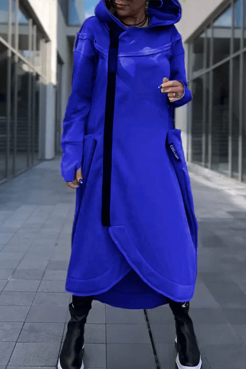 Rachele | Lightweight Long Zip - up Hoodie Dress - Ciara & Fiona