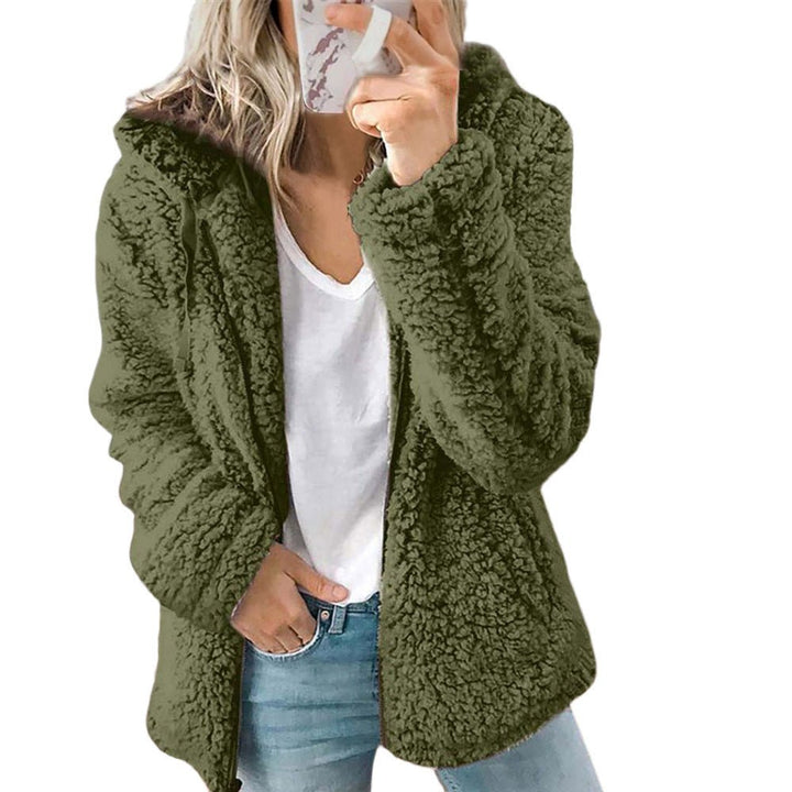 Raina | Winter Lamb Wool Plush Hooded Jacket - Ciara & Fiona