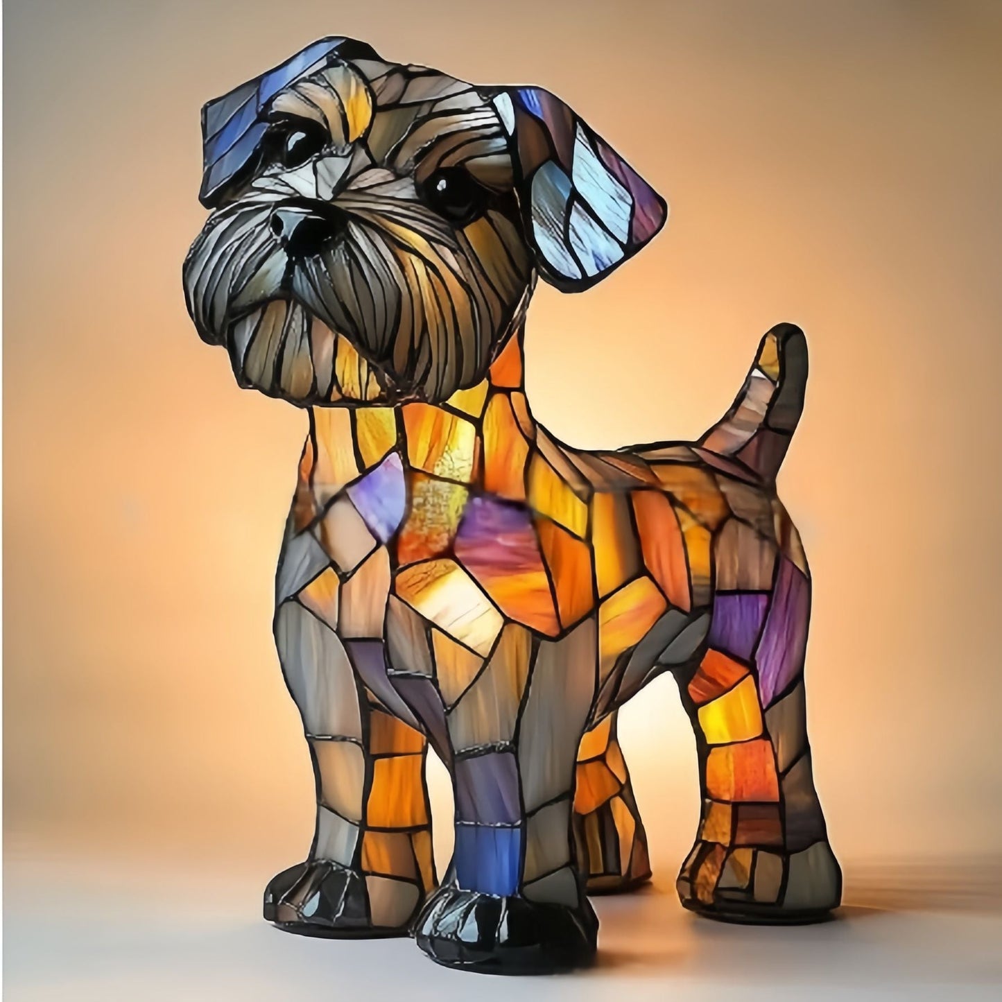 Rocky | Magical Dog Lamp in Coloured Glass - Ciara & Fiona