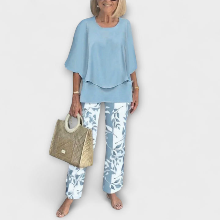 Rosamund - Modern Set with Comfortable Blouse and Pants - Luna Hampton