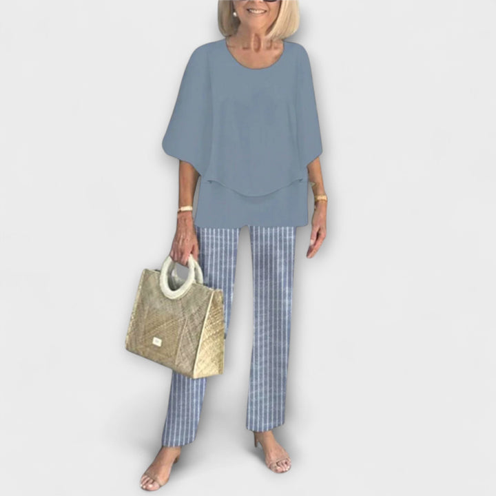 Rosamund - Modern Set with Comfortable Blouse and Pants - Luna Hampton