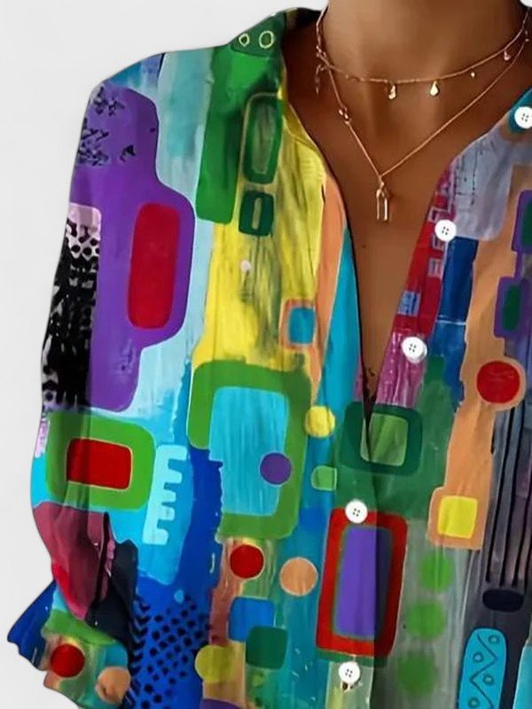 Rose™ | Elegant Geometric Pattern Blouse - Luna Hampton