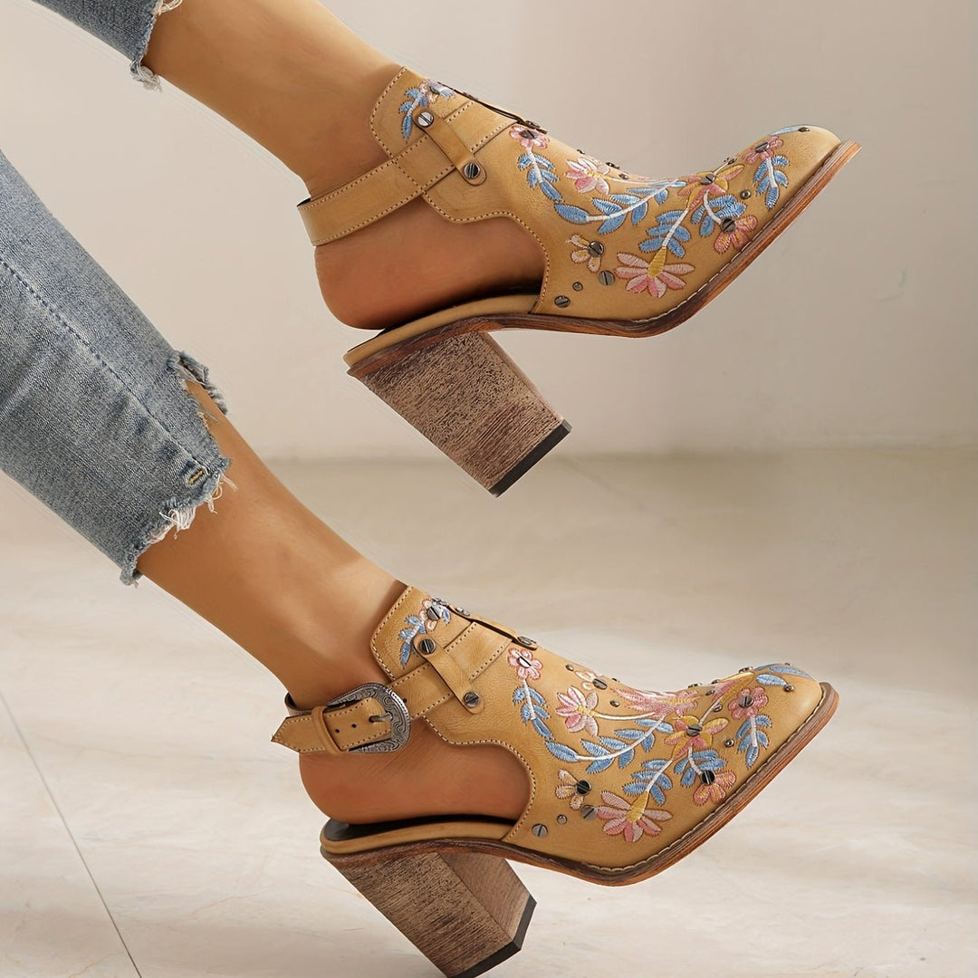 Rosine | Vintage Floral Ankle Boots - Ciara & Fiona