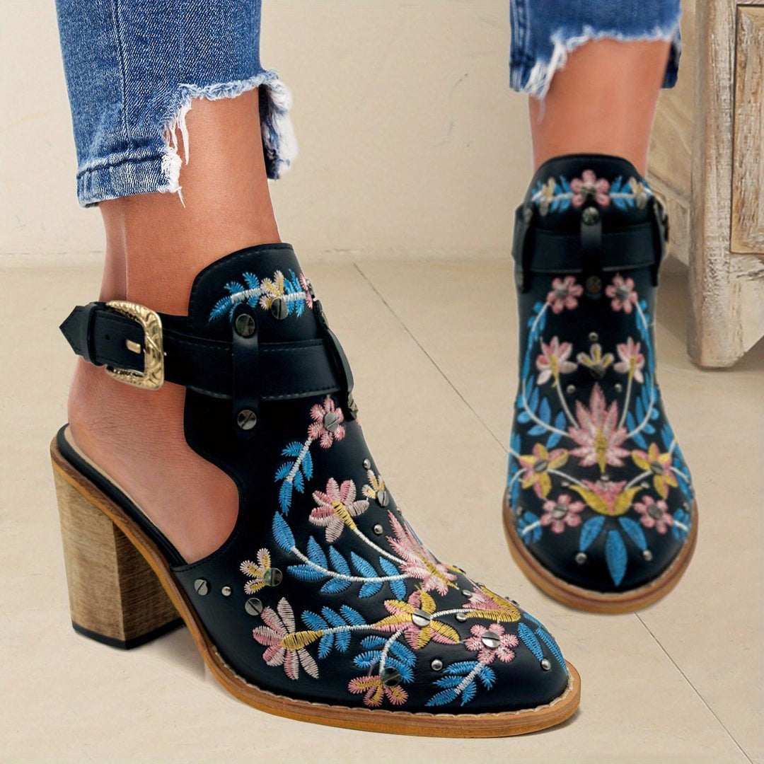 Rosine | Vintage Floral Ankle Boots - Ciara & Fiona