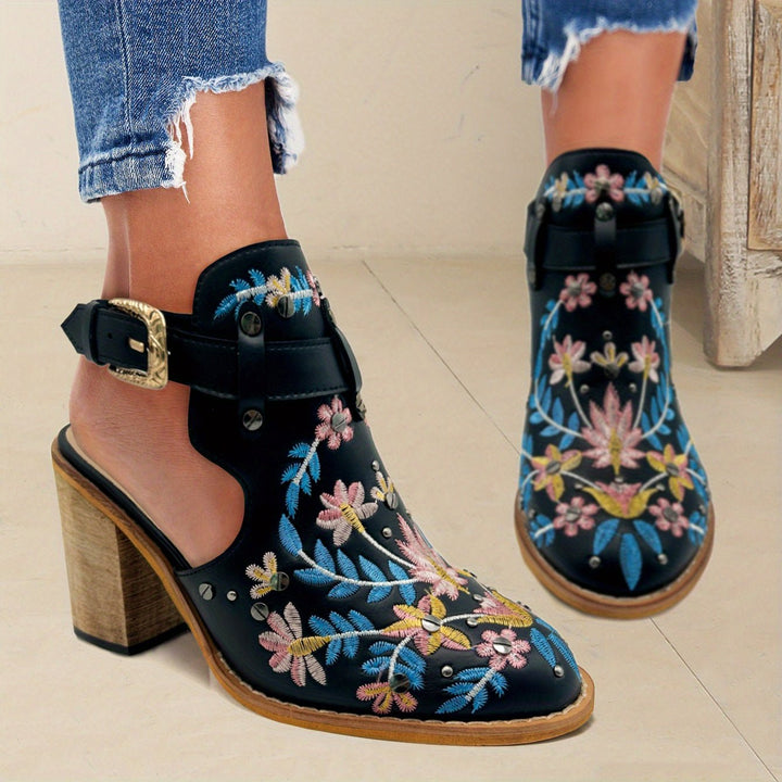 Rosine | Vintage Floral Ankle Boots - Ciara & Fiona