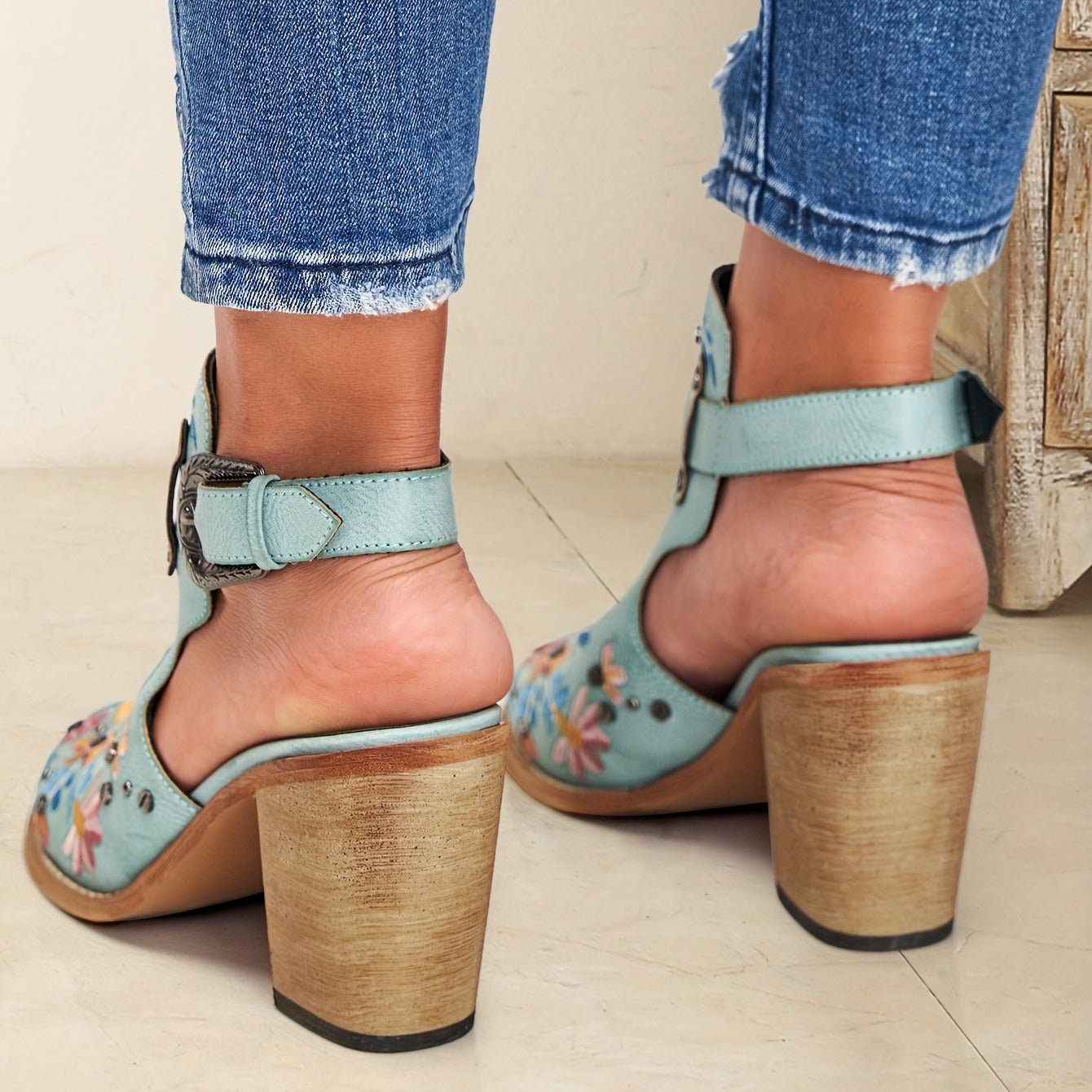 Rosine | Vintage Floral Ankle Boots - Ciara & Fiona